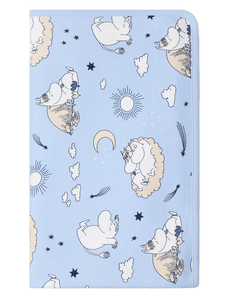 Lindex - Shawl baby blanket Moomin - light blue - 0