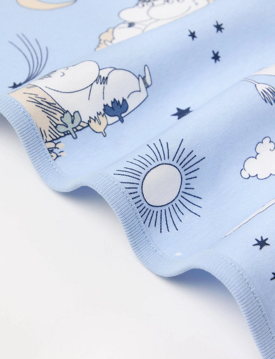 Lindex - Shawl baby blanket Moomin - light blue - 2