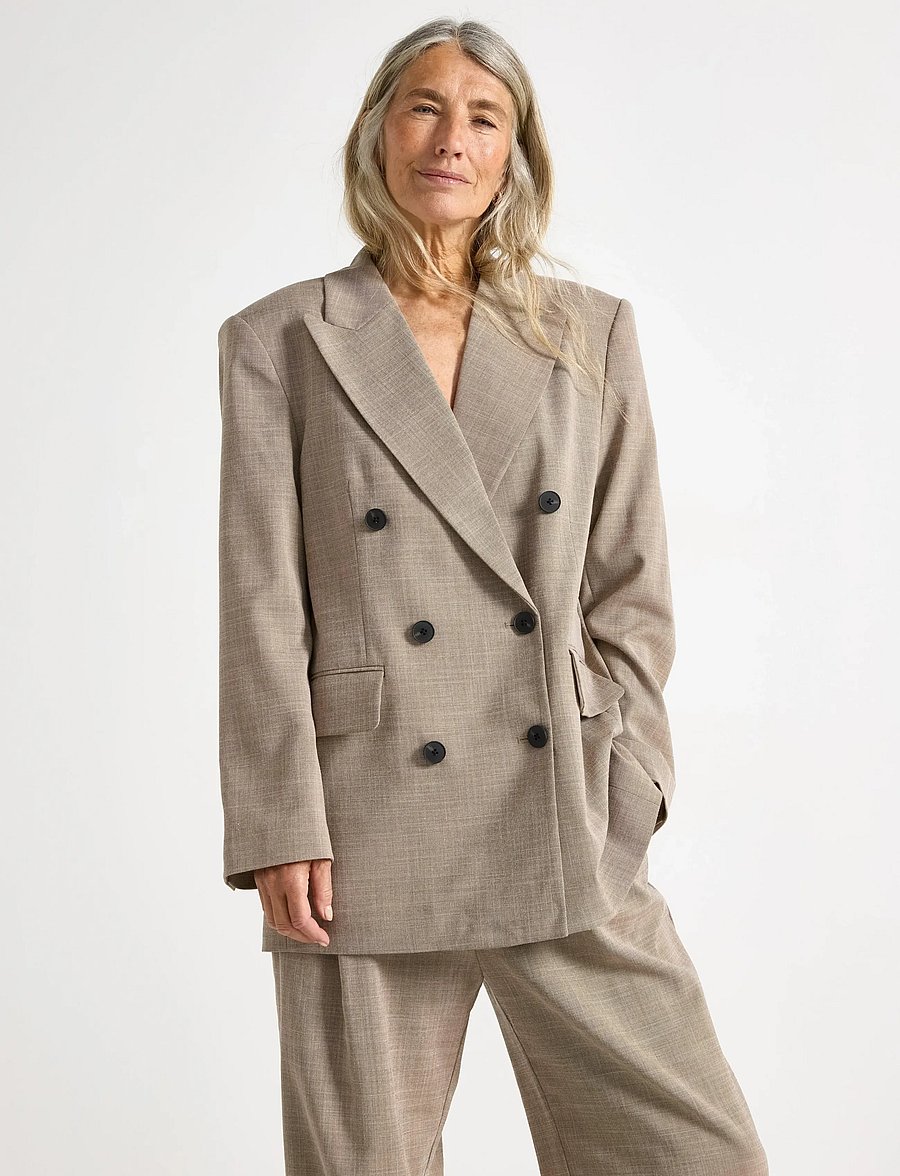 Lindex - Kavaj med dubbelknäppning - double breasted blazers - beige melange - 0