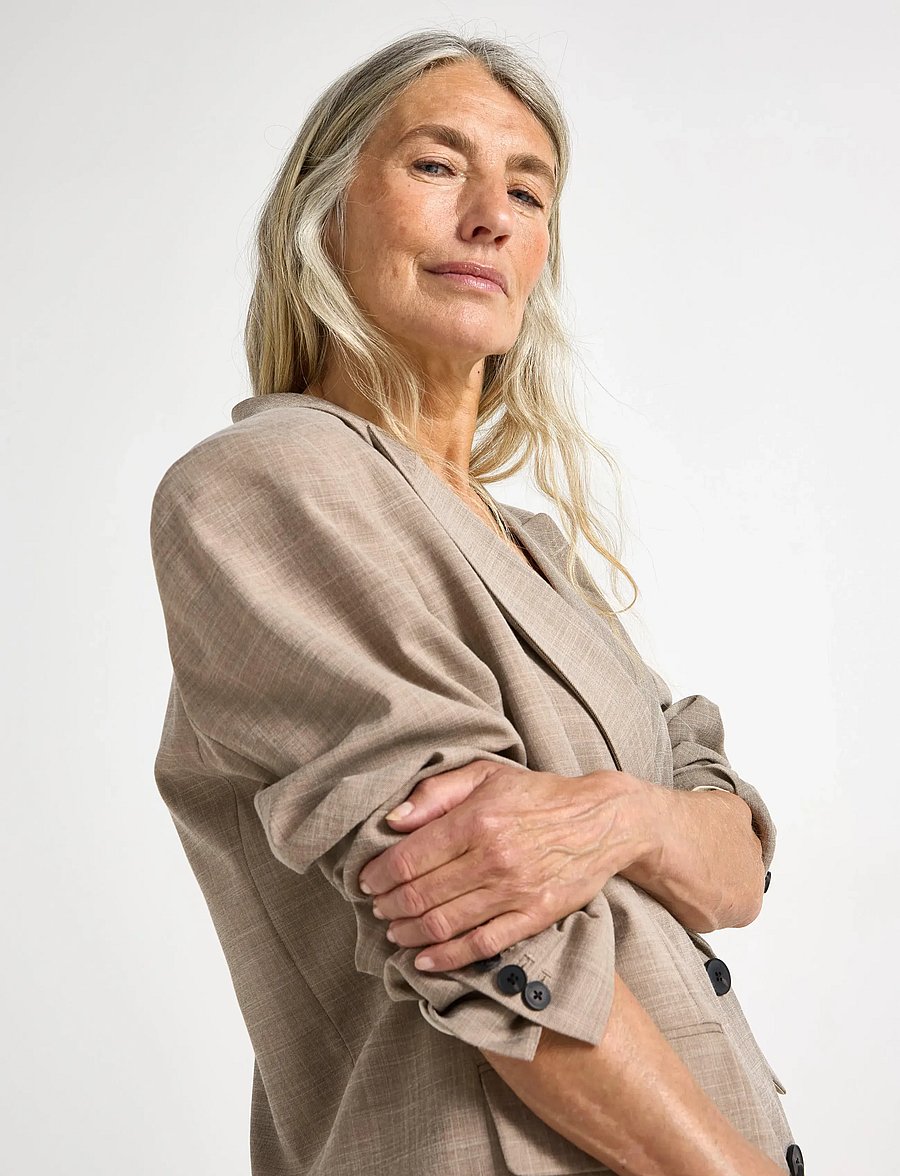 Lindex - Kavaj med dubbelknäppning - double breasted blazers - beige melange - 4