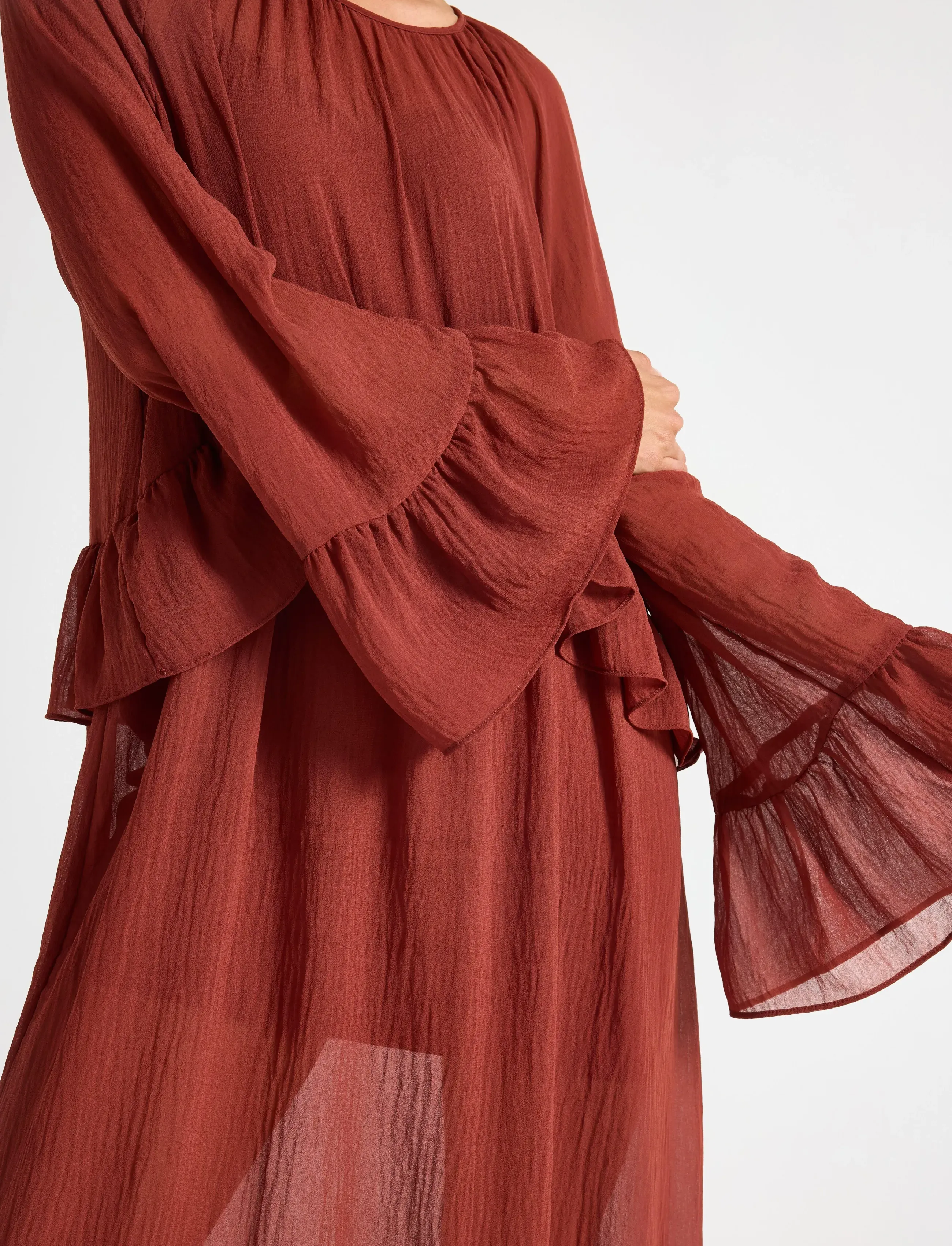 Lindex - Maxiklänning - maksimekot - dark dusty red - 4