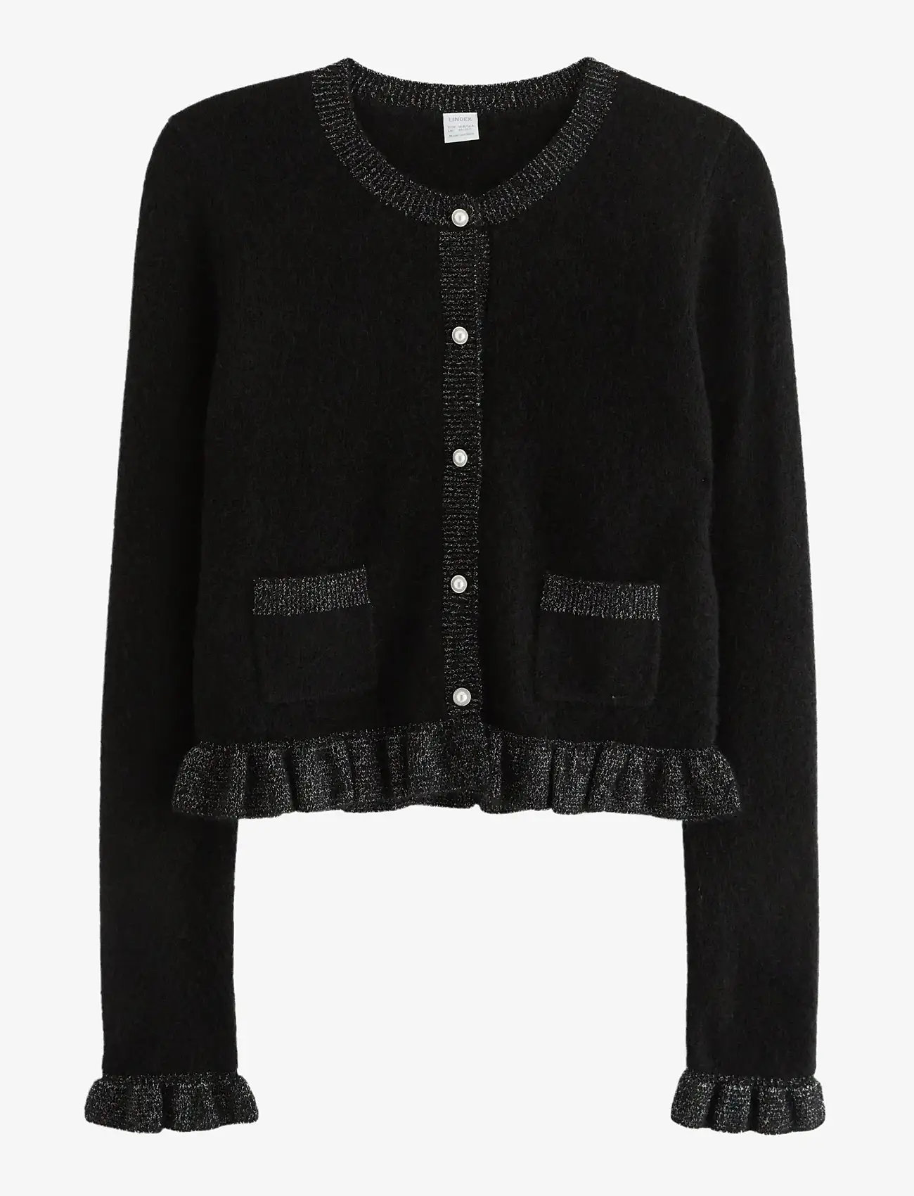 Lindex - Cardigan with flounces and pea - kardiganid - black - 1