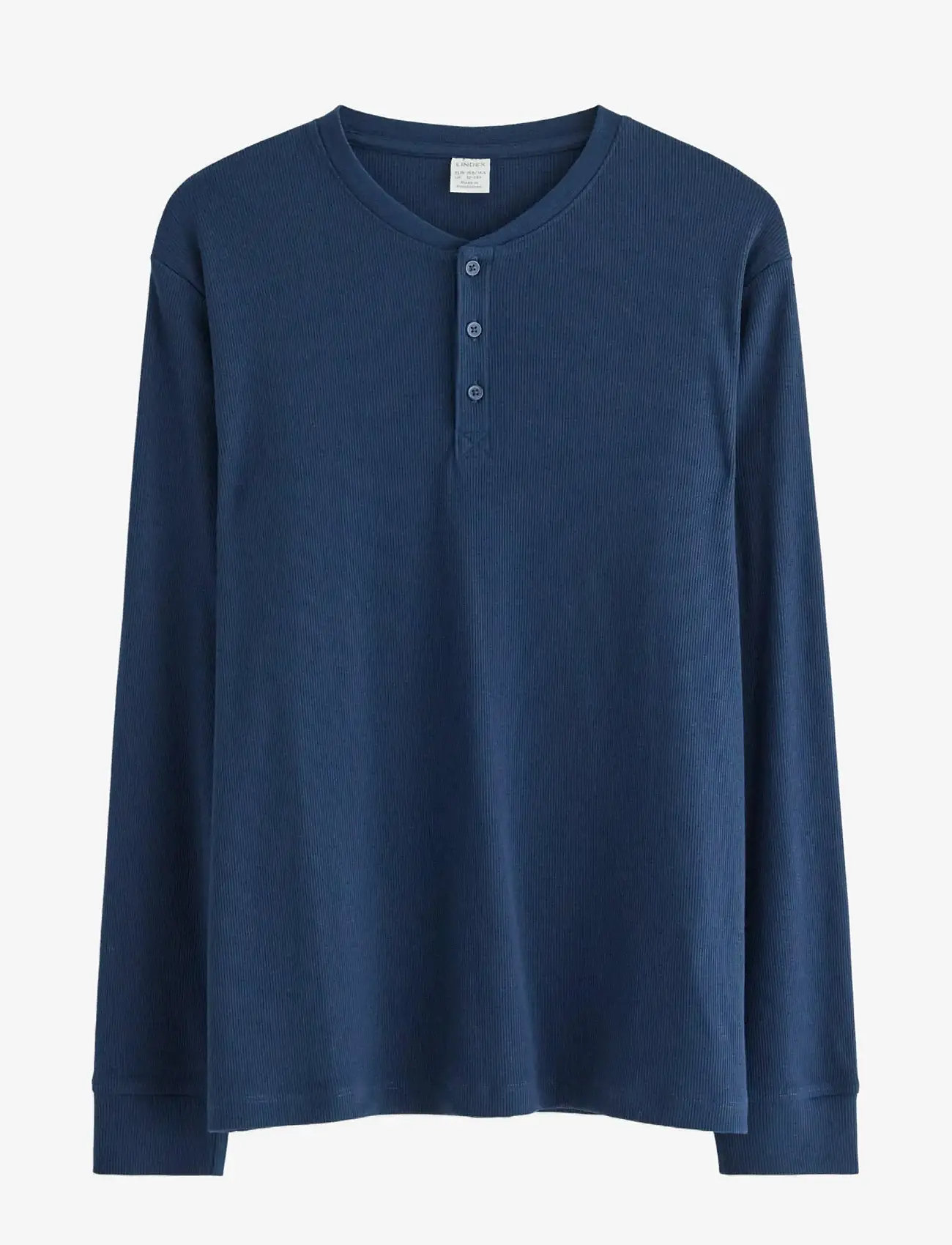 Lindex - Top LS Henley - langærmede t-shirts - dark blue - 1