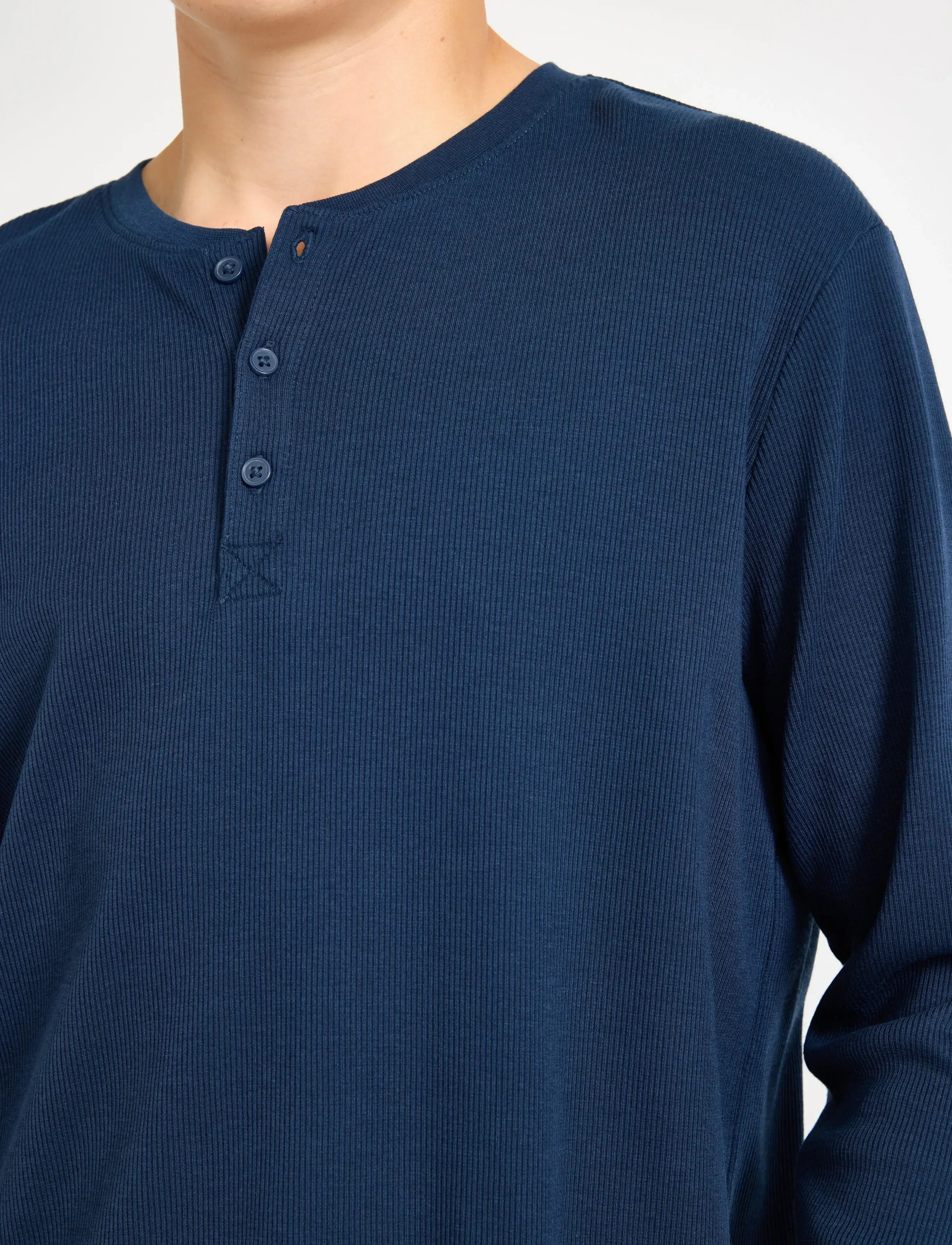 Lindex - Top LS Henley - marškinėliai ilgomis rankovėmis - dark blue - 4