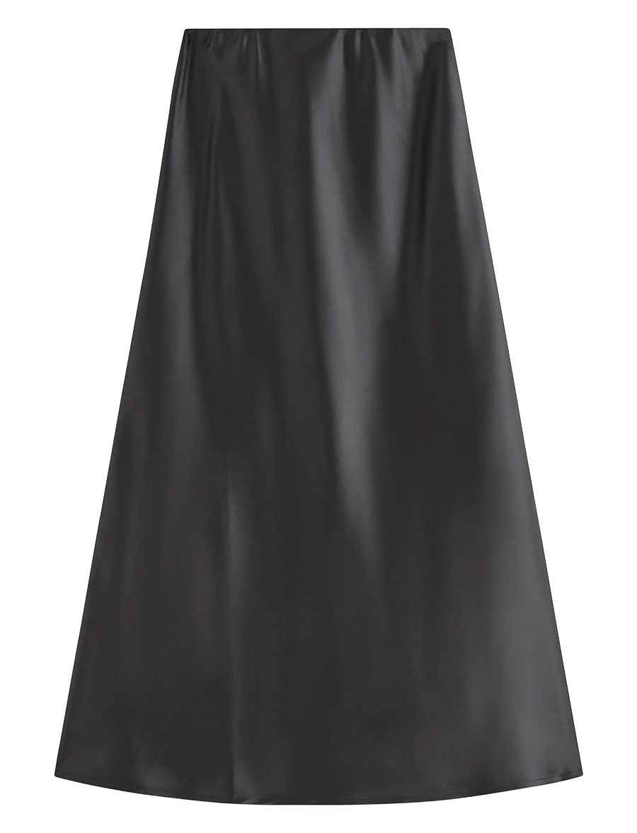 Lindex - Skirt Satin Bias - maxi skirt - black - 1
