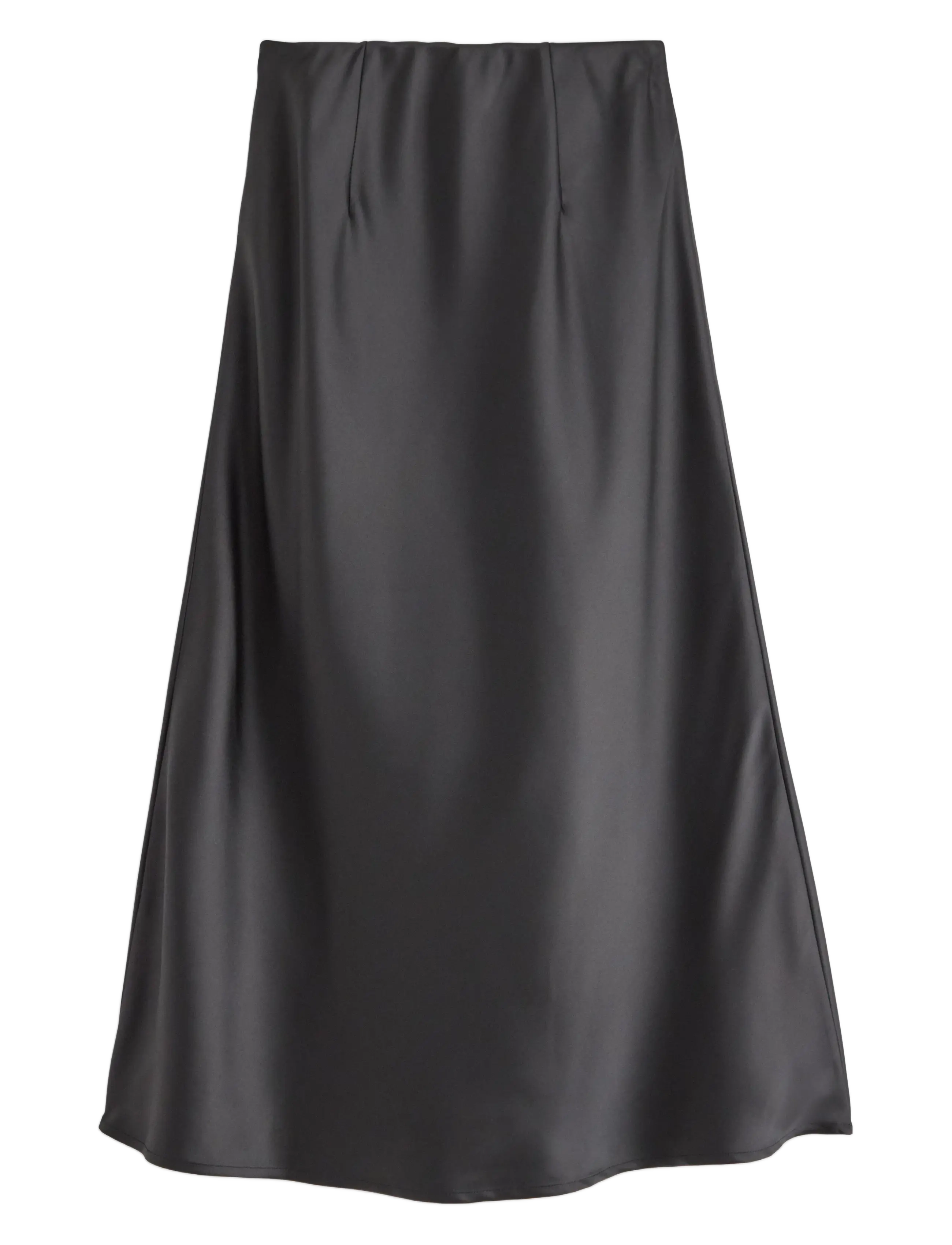 Lindex - Skirt Satin Bias - kjolar - black - 2