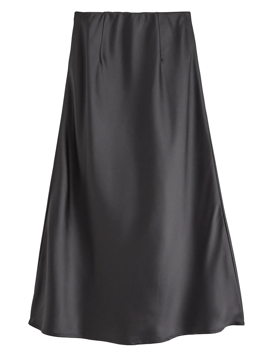 Lindex - Skirt Satin Bias - maxi skirt - black - 2