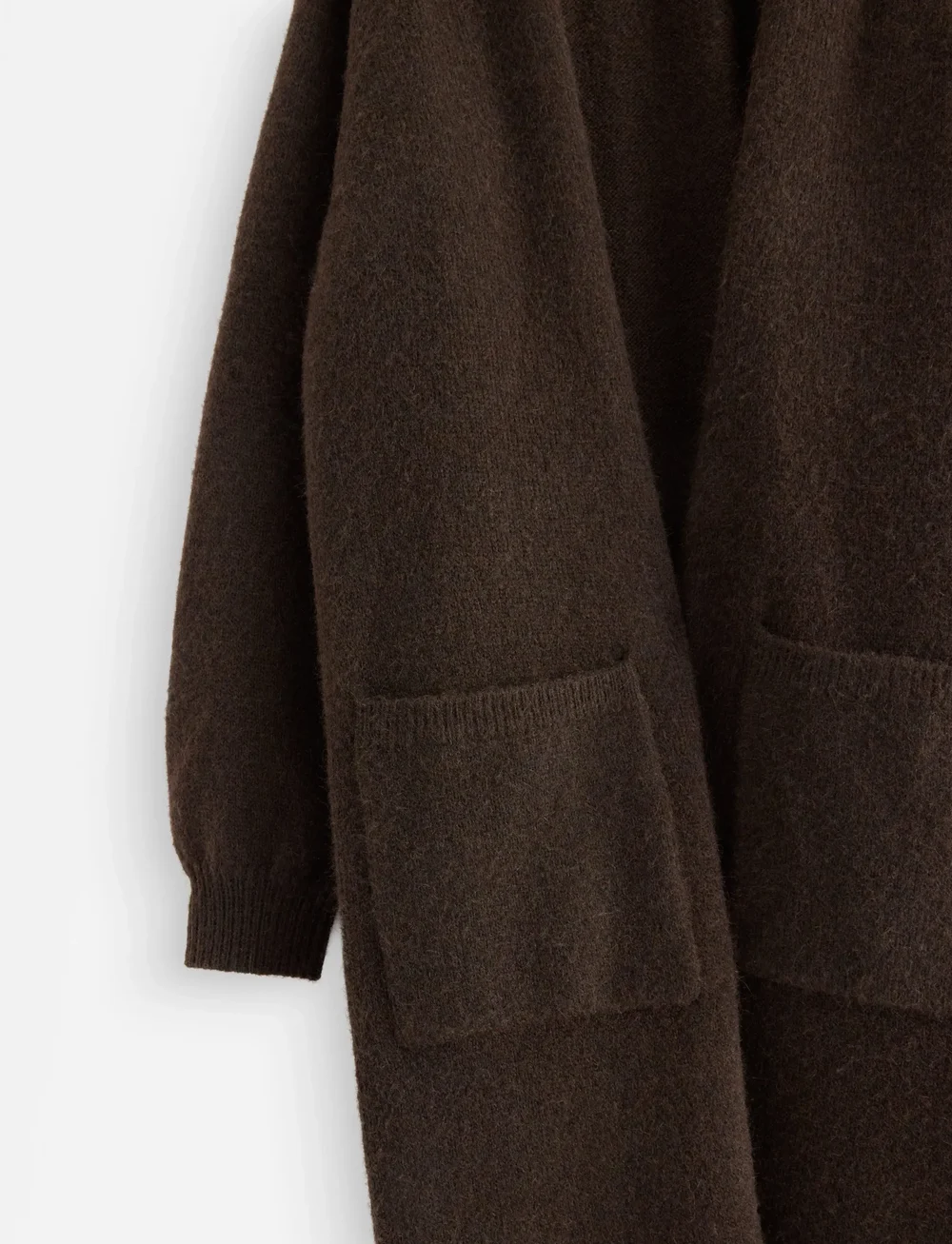 Lindex - Stickad lång cardigan - cardigans - brown - 2