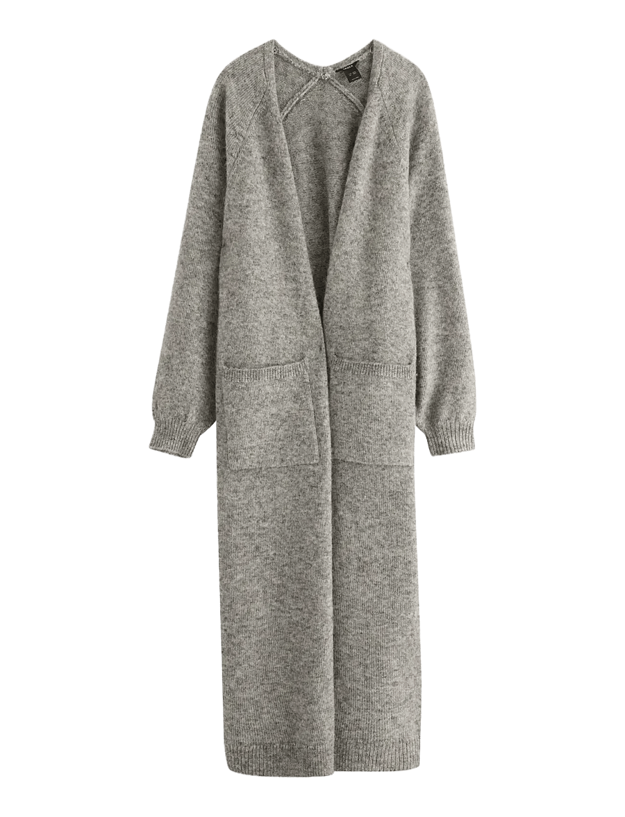 Lindex - Knitted long cardigan - strickjacken - grey melange - 1