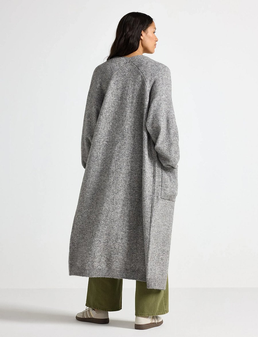 Lindex - Knitted long cardigan - strickjacken - grey melange - 3