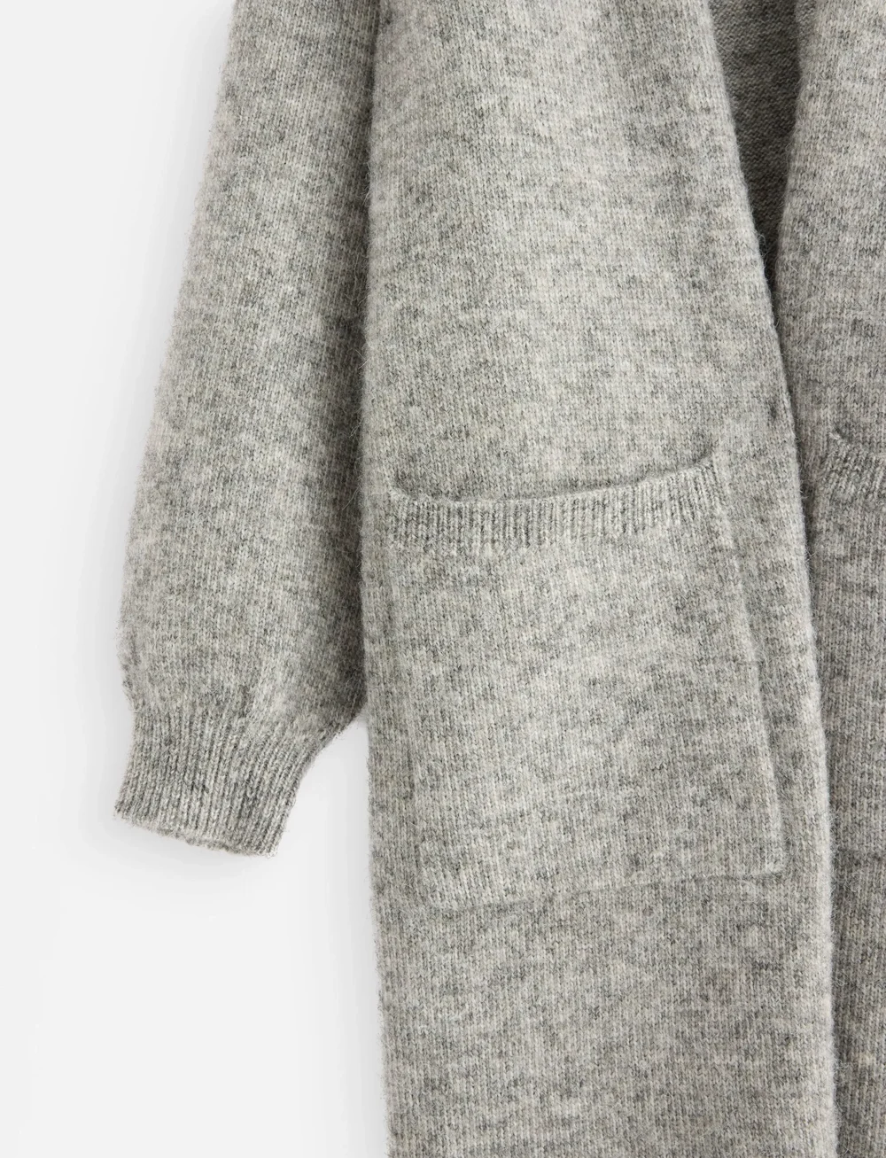 Lindex - Stickad lång cardigan - koftor - grey melange - 5