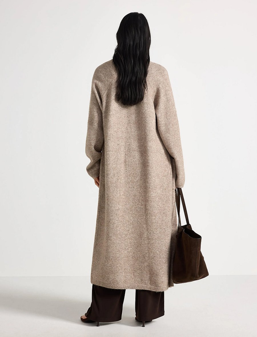 Lindex - Knitted long cardigan - koftor - light dusty brown - 3