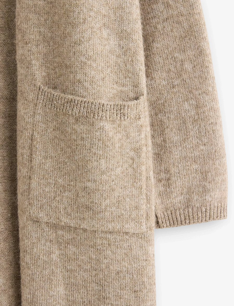 Lindex - Knitted long cardigan - koftor - light dusty brown - 5