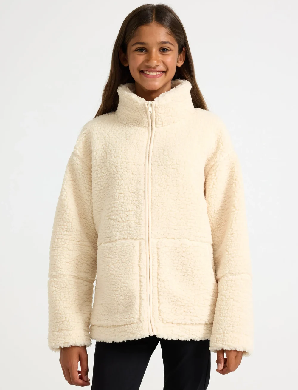 Lindex - Jacket pile - fleecejacken - light beige - 0