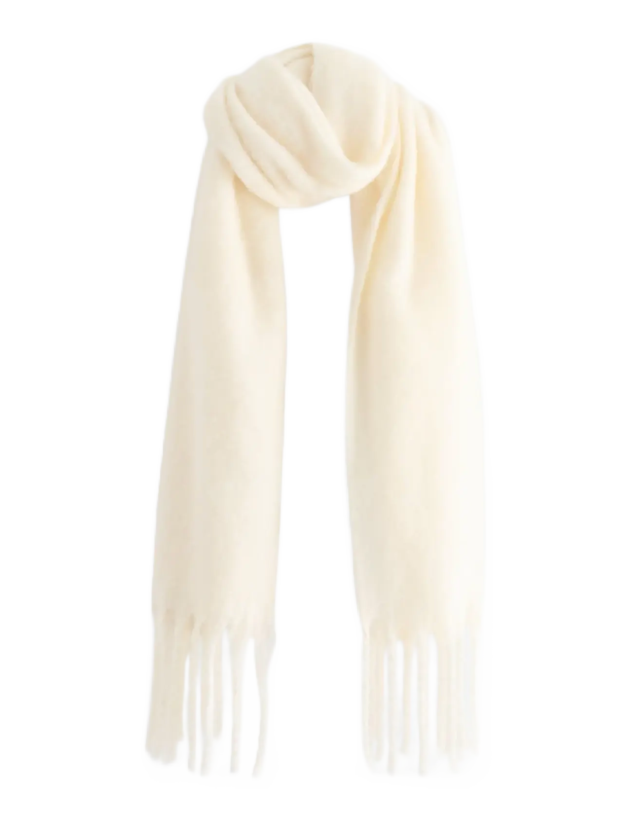LINDEX Schal Big Fringe Solid Cream - One Size - Damen