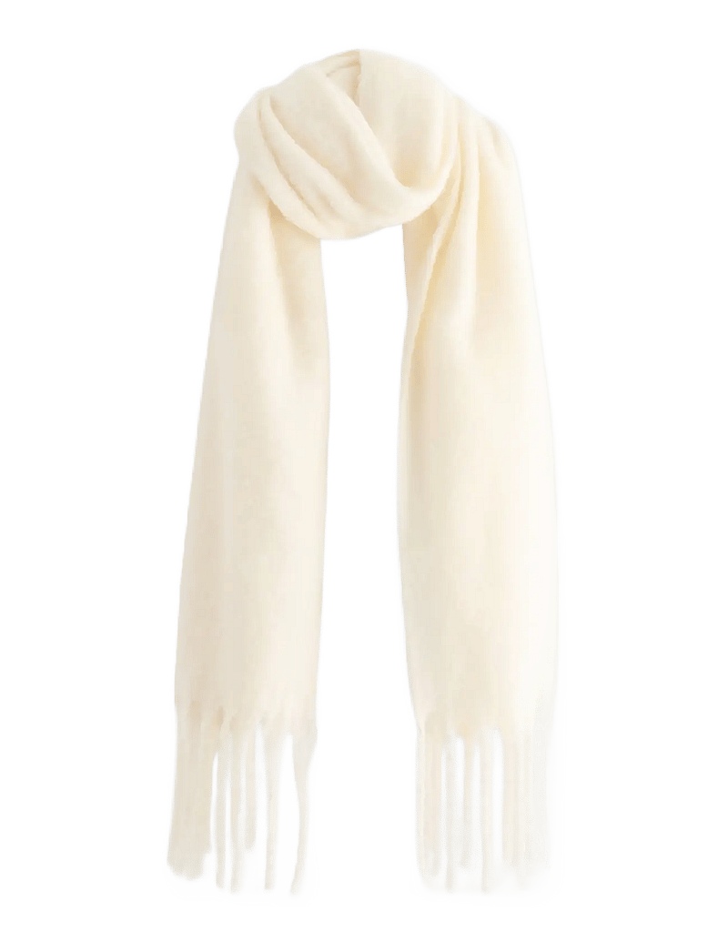 Lindex - Scarf big fringe solid - halstørklæder - light white - 0