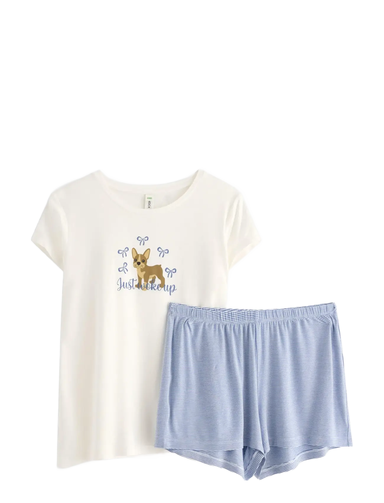 LINDEX Pyjama Set Bg Hearts Dogs Weiß - 128