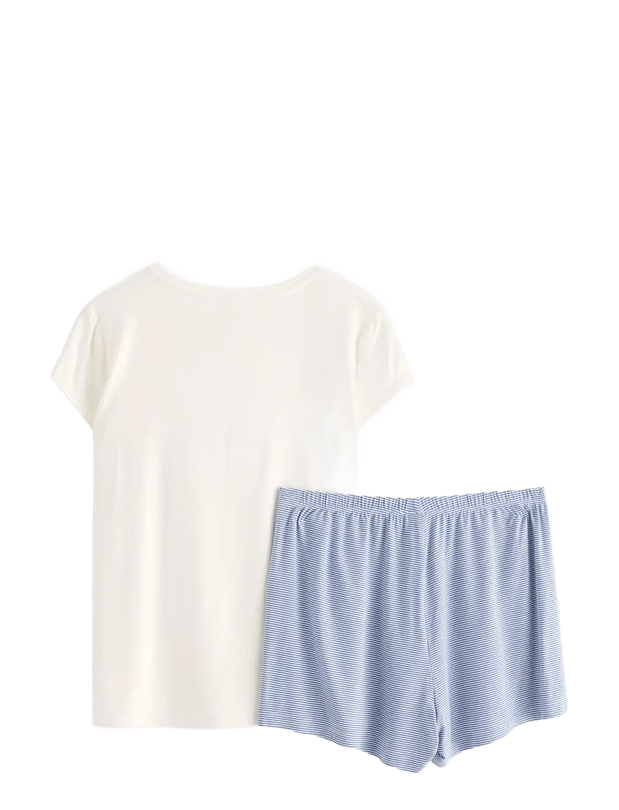 Lindex - Pyjama set BG hearts dogs - sæt med kortærmet t-shirt - off white - 2