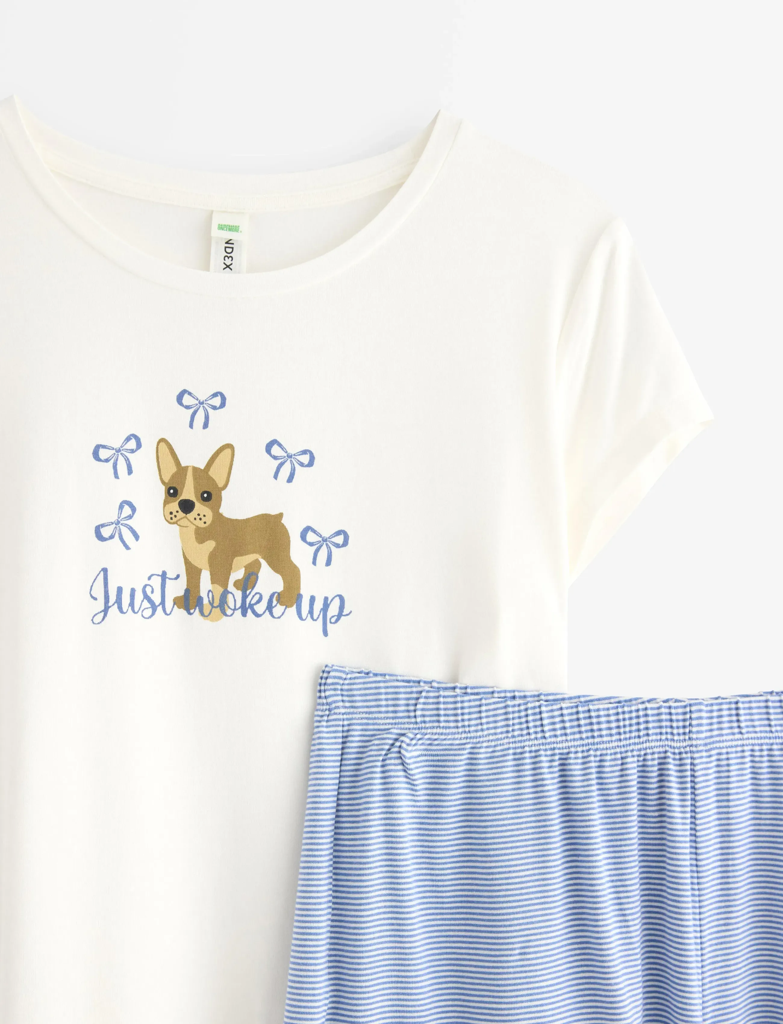 Lindex - Pyjama set BG hearts dogs - setit, joissa lyhythihainen t-paita - off white - 5