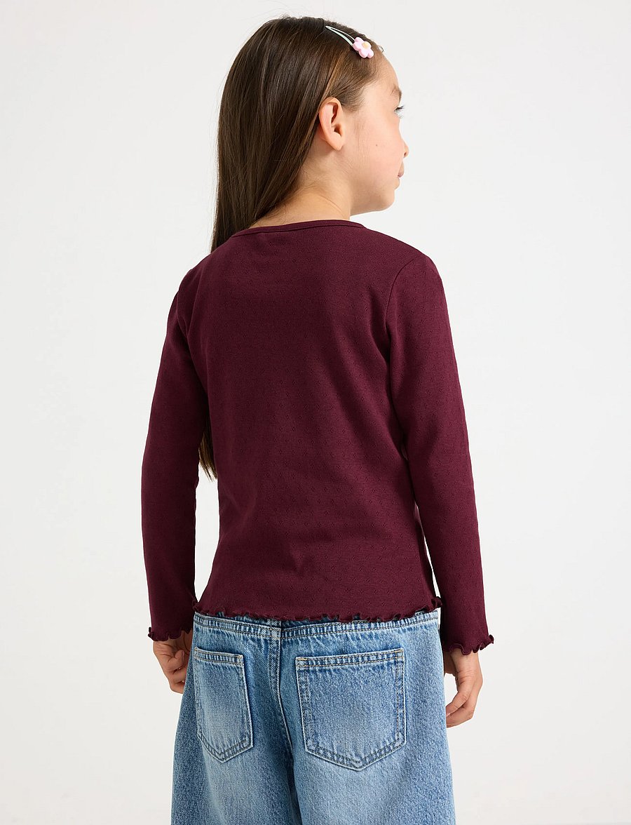 Lindex - 2-pack top in pointelle - langärmelig - dusty pink - 3