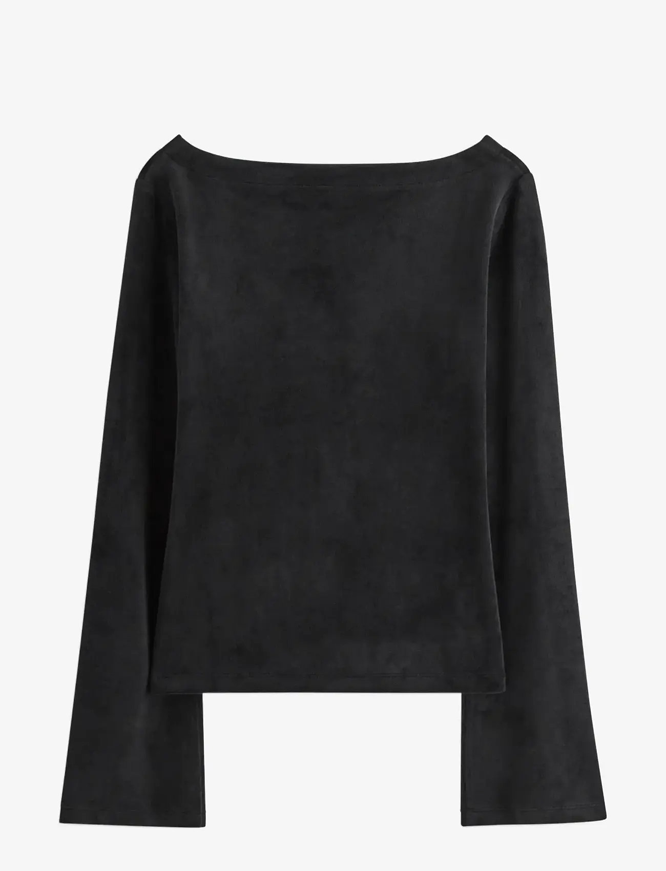 Lindex - Langermet topp i velur - langærmede t-shirts - black - 2