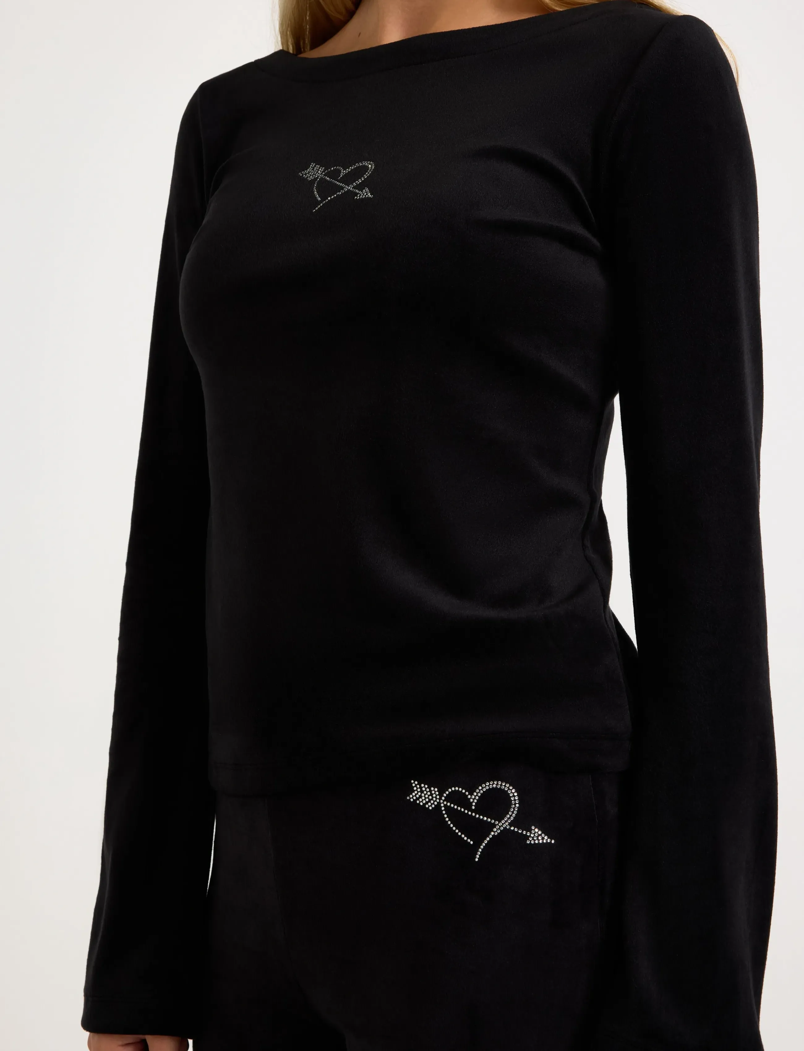 Lindex - Langærmet top i velour - pikkade varrukatega t-särgid - black - 4