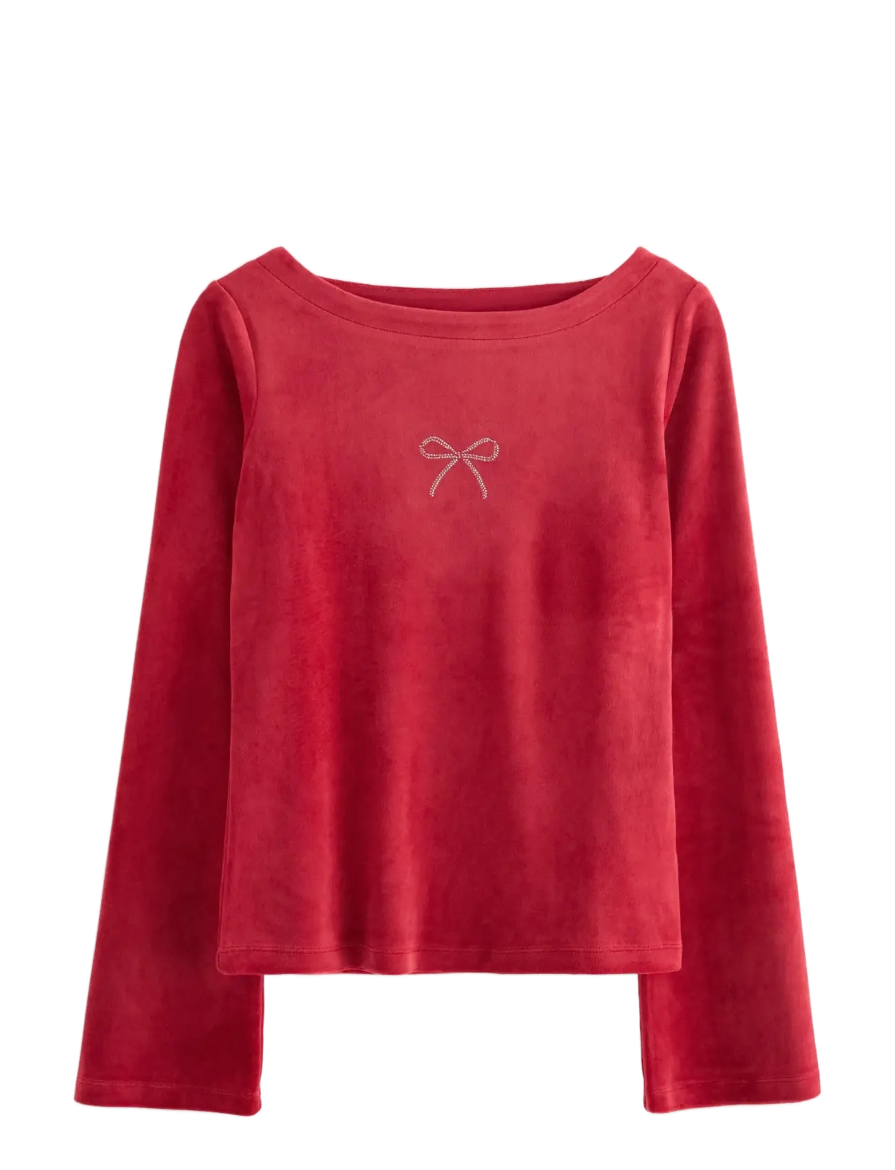 LINDEX Langærmet Oberteil I Velour Rot - 170 - Kinder