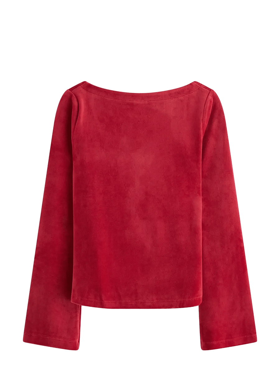 Lindex - Langærmet top i velour - langärmelig - dark red - 2