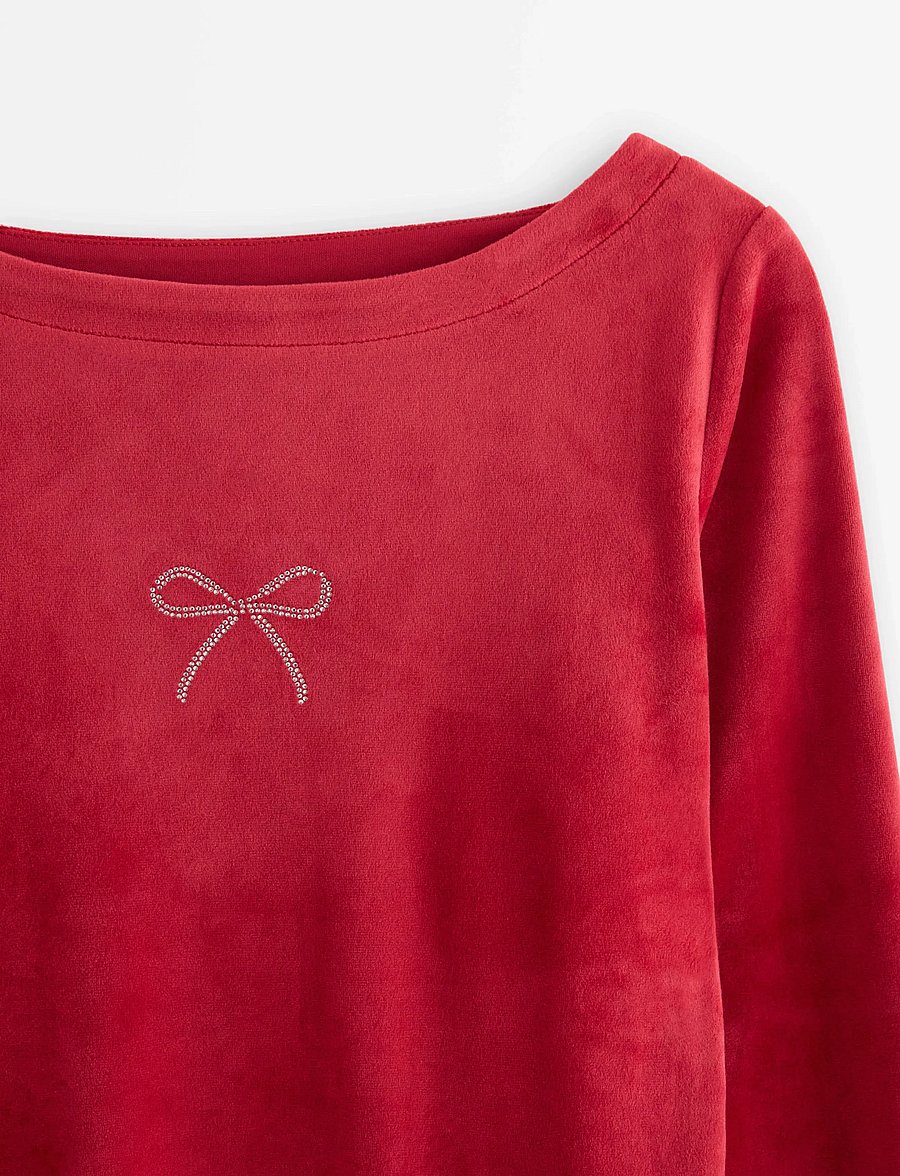 Lindex - Langærmet top i velour - langärmelig - dark red - 5
