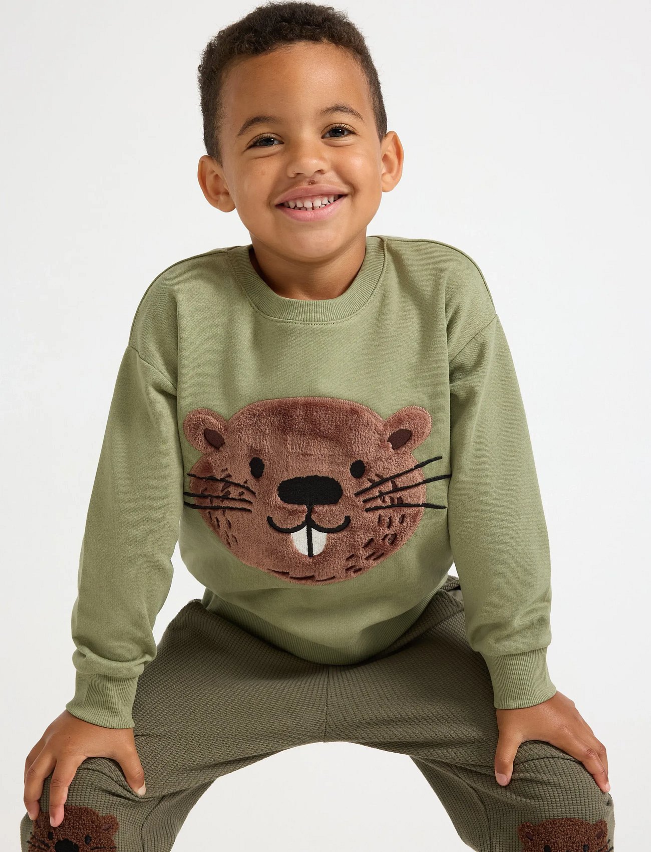 Sweatshirt med applikation - LIGHT DUSTY