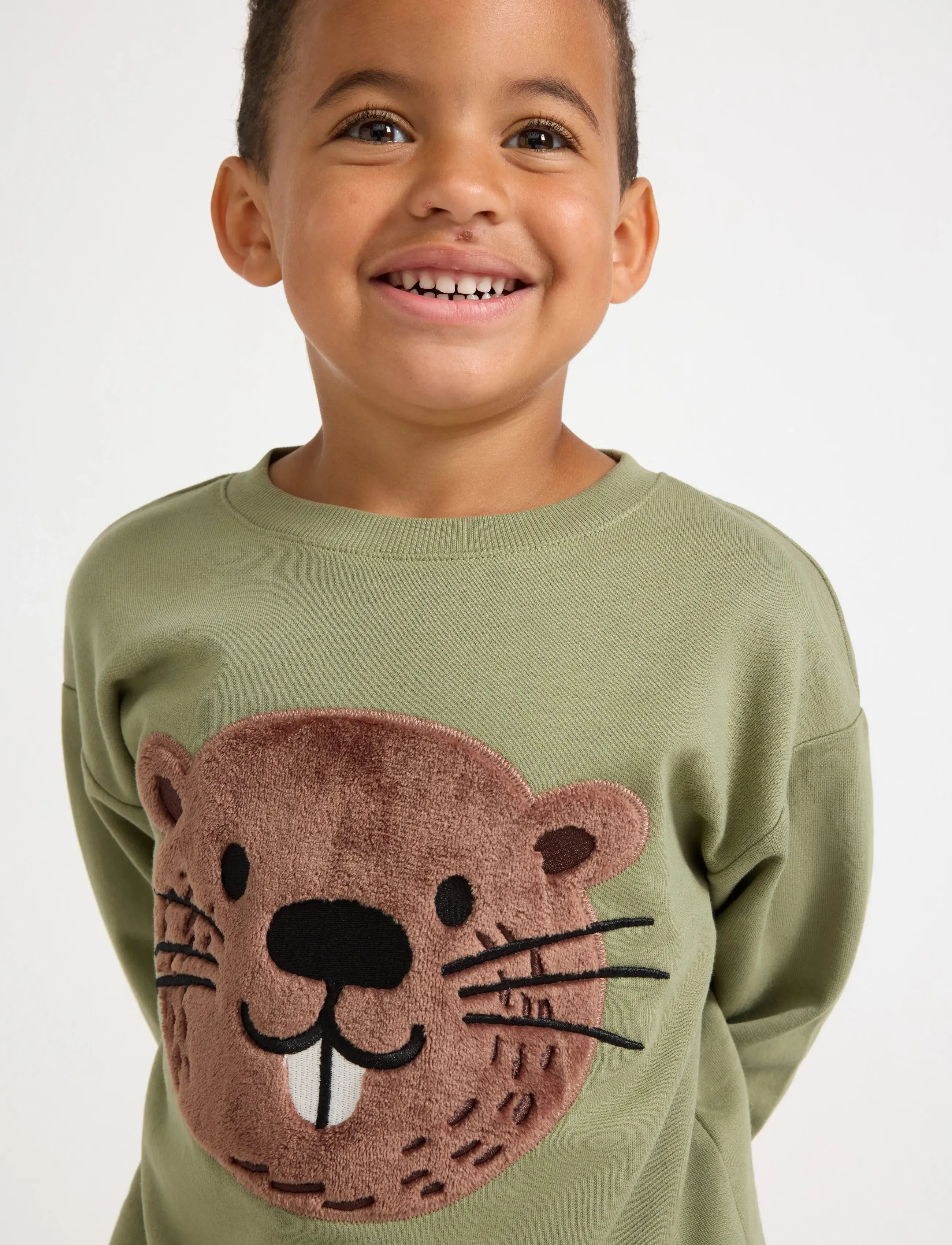 Lindex - Sweatshirt med applikation - dressipluusid - light dusty green - 4