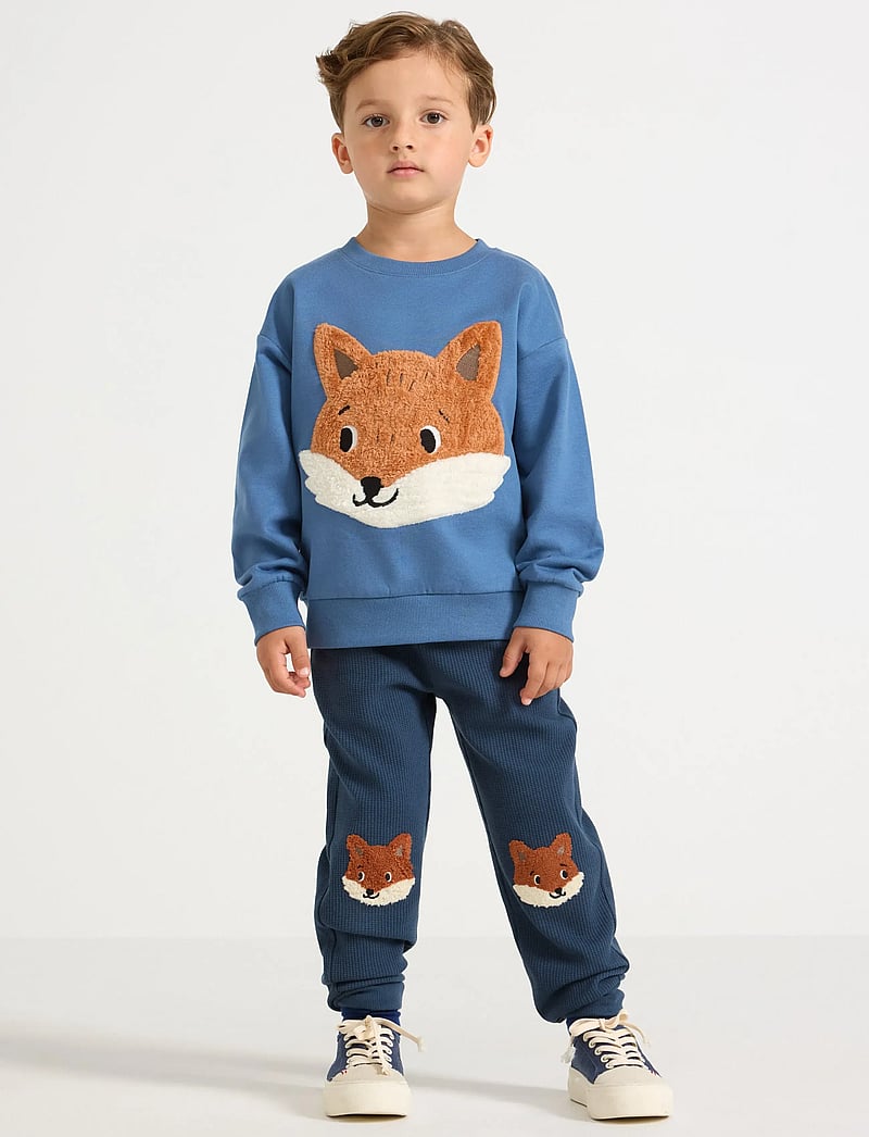 Lindex - VÃ¥fflade mjukisbyxor - sweatpants - dark blue - 0