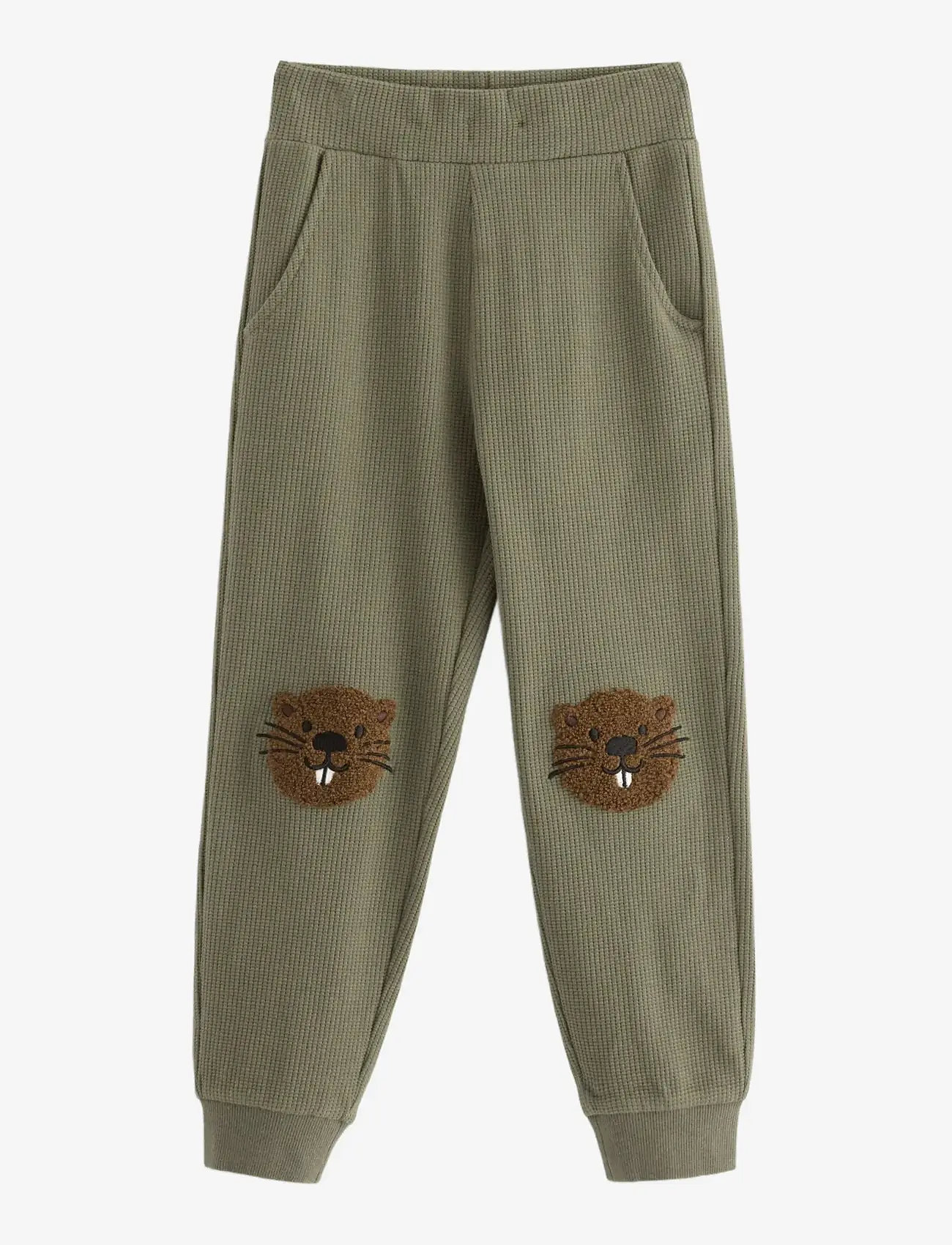 Lindex - VÃ¥fflade mjukisbyxor - sügisesed riided - lt dusty khaki - 1