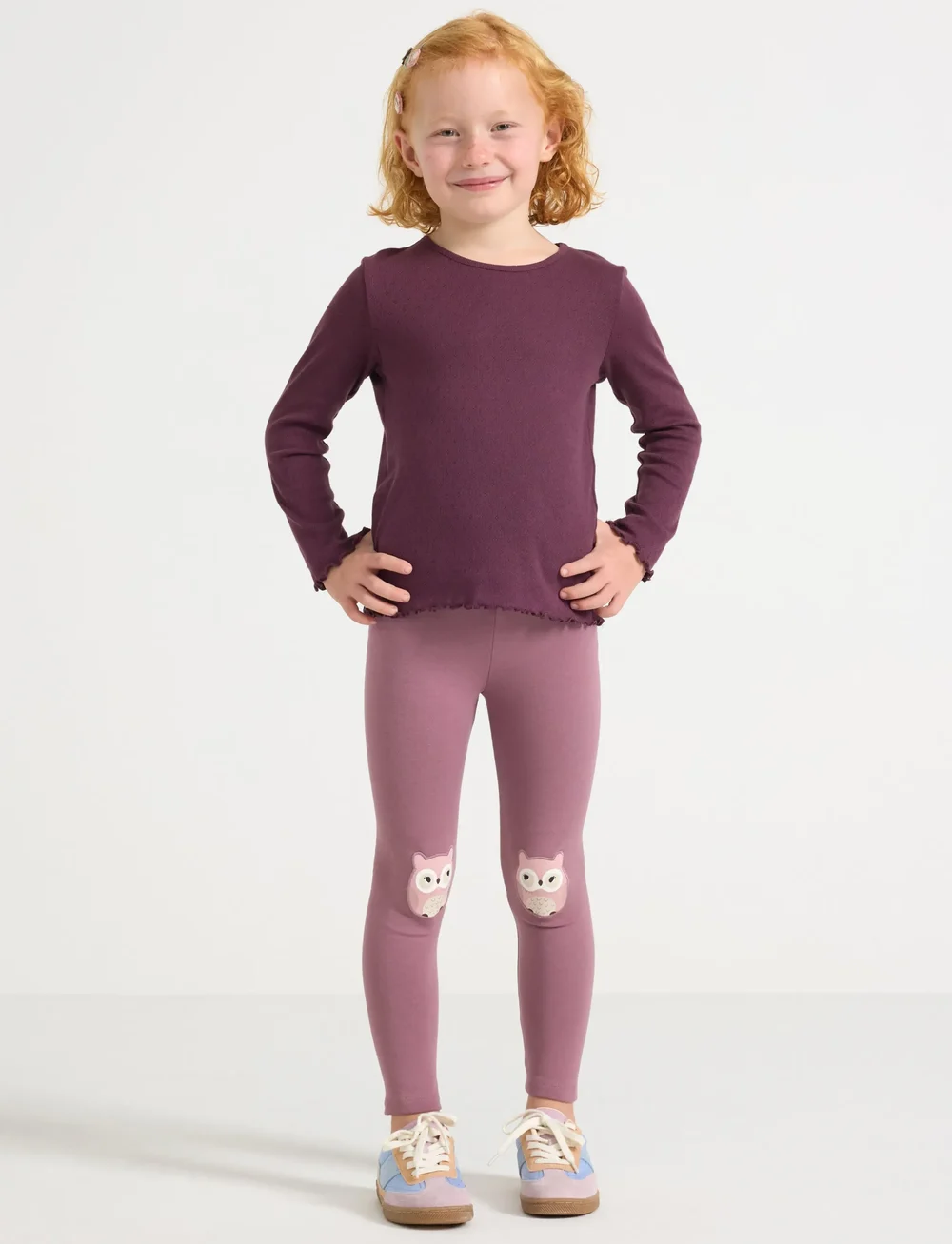 Lindex - Leggings med børstet inderside - leggings - dusty lilac - 0