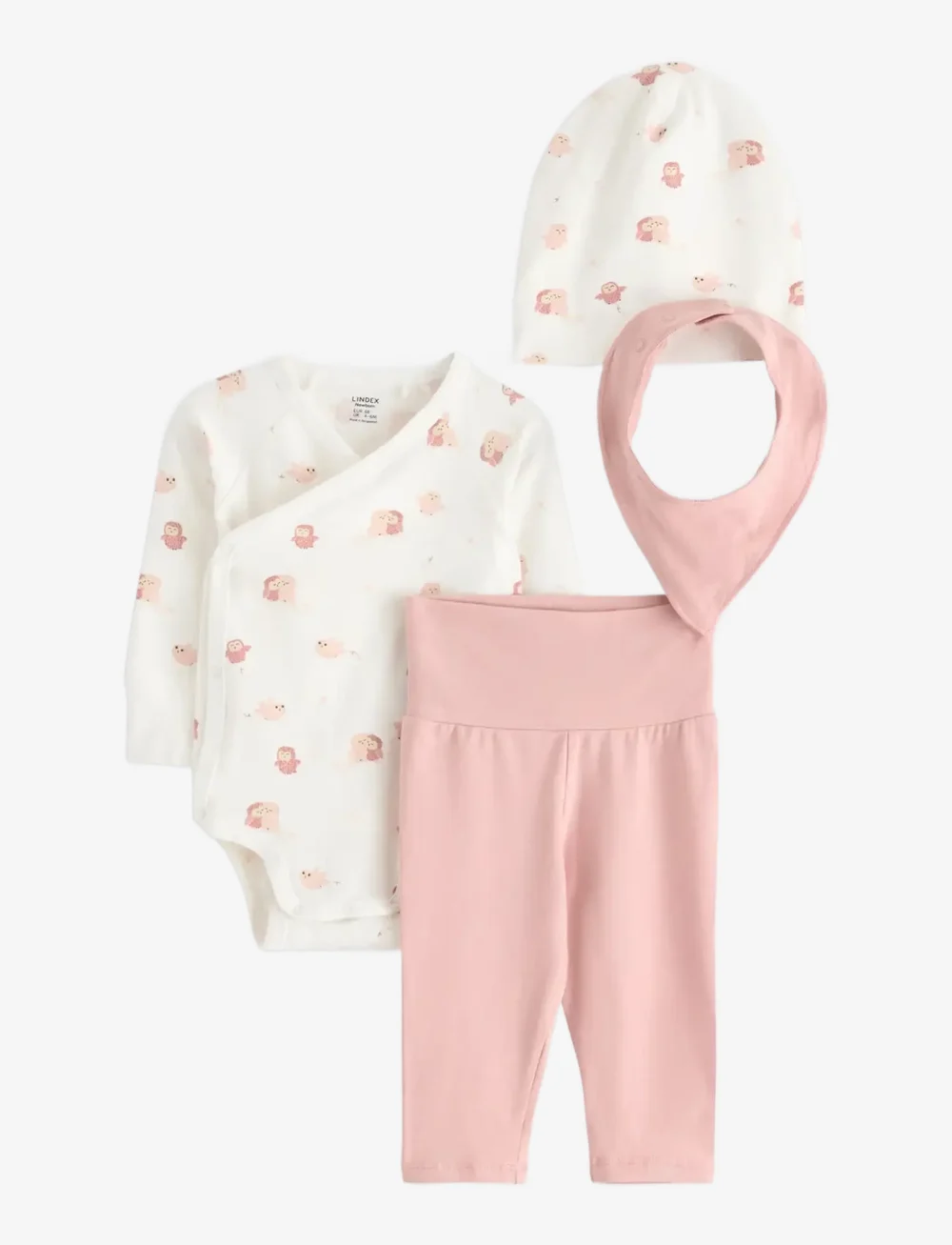 Lindex - Set 4 pcs wrap body leggings c - bodiga komplektid - dusty pink - 0