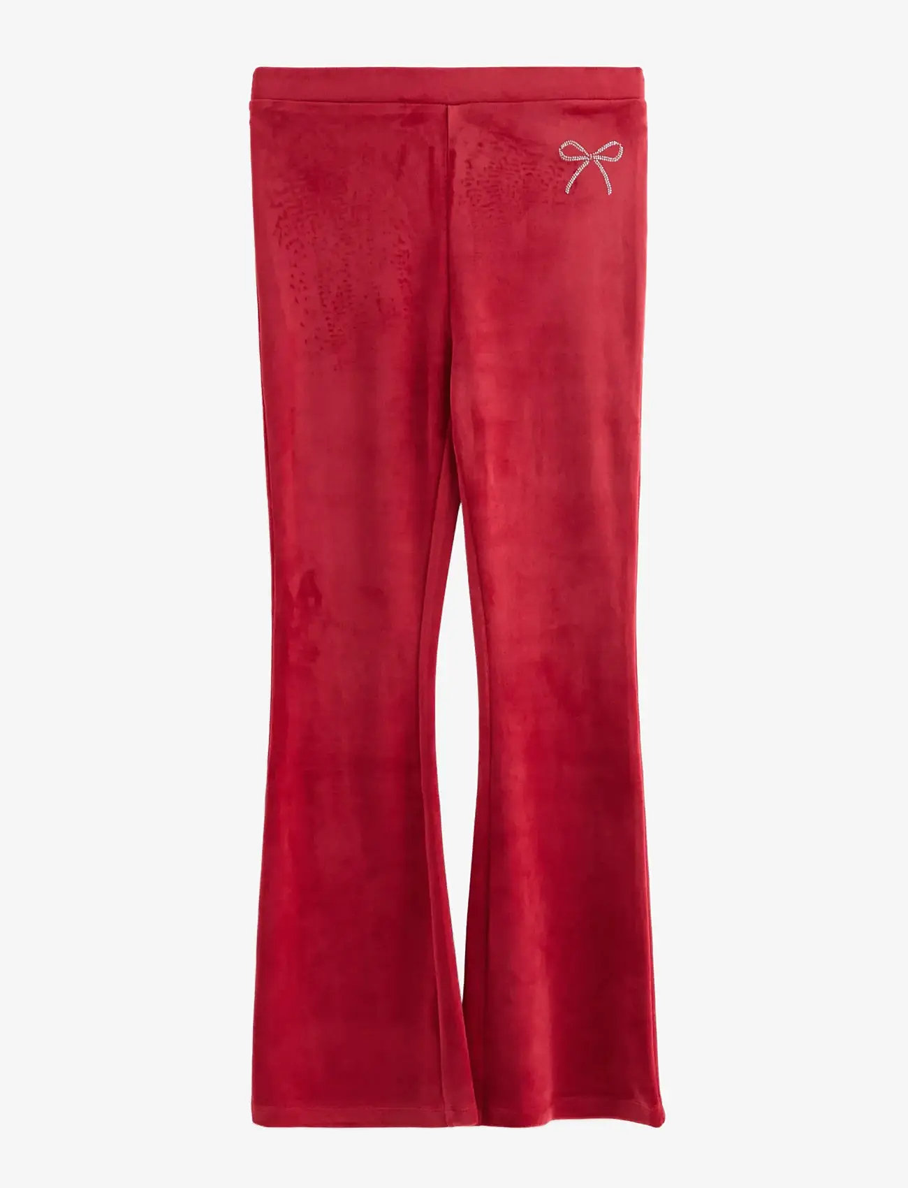 Lindex - Trousers flare velour holiday - sweatpants - dark red - 1