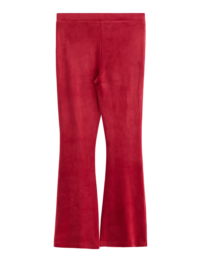 Lindex - Trousers flare velour holiday - sweatpants - dark red - 2