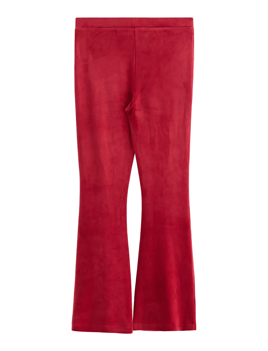 Lindex - Flared bukser i velour - mjukisbyxor - dark red - 2
