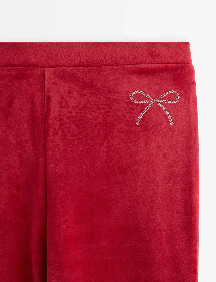 Lindex - Flared bukser i velour - mjukisbyxor - dark red - 5