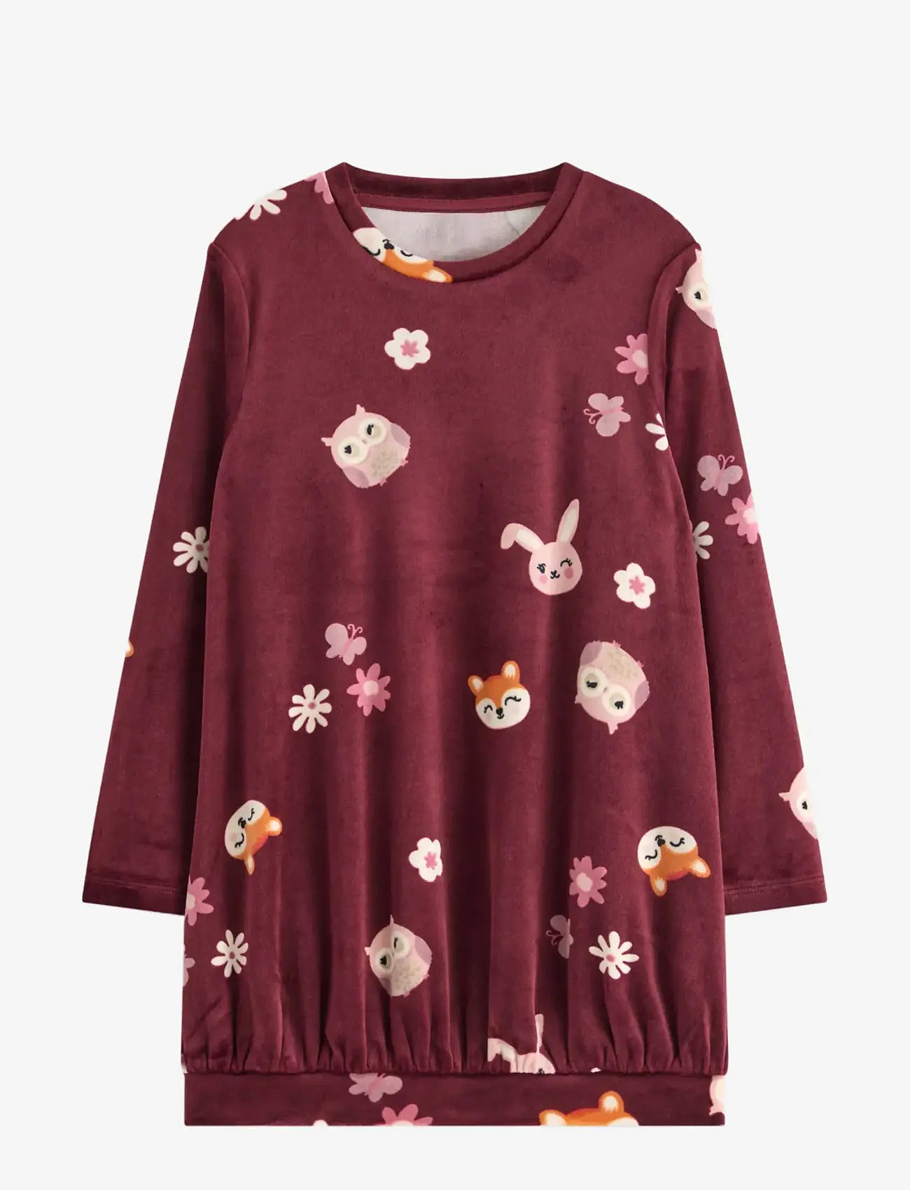 Lindex - Tunika i velour - langærmede hverdagskjoler - dk dusty red - 1