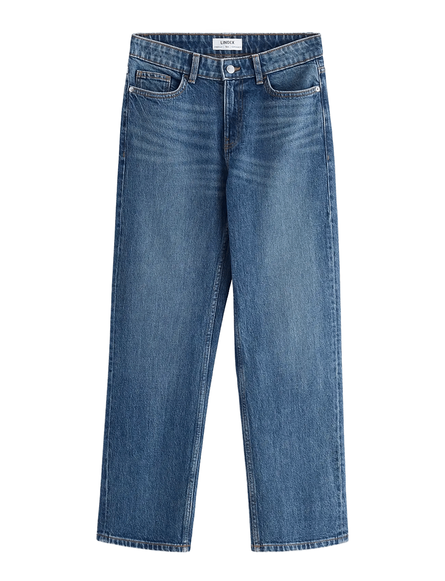 Lindex - STRAIGHT Nea cropped jeans with light stretch - gerade jeans - denim blue - 1