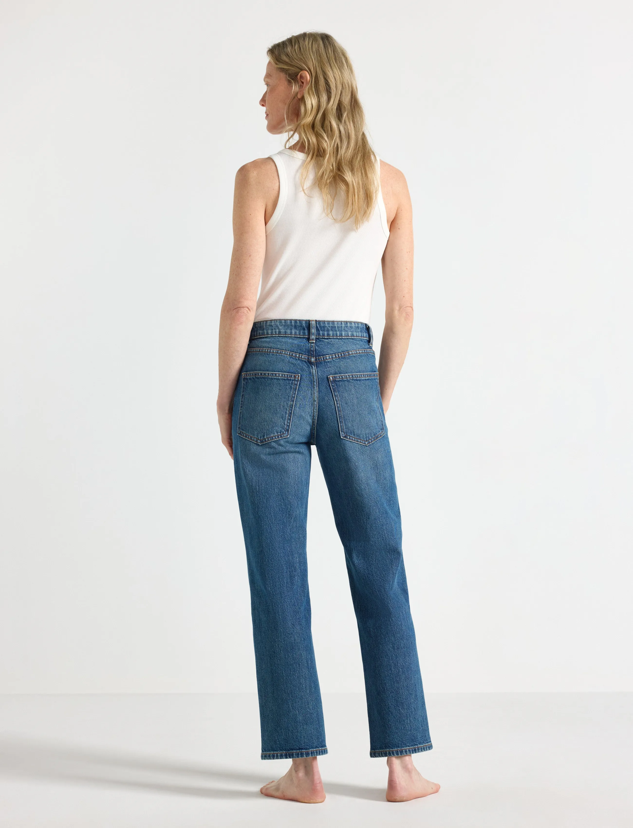 Lindex - STRAIGHT Nea cropped jeans with light stretch - straight jeans - denim blue - 3