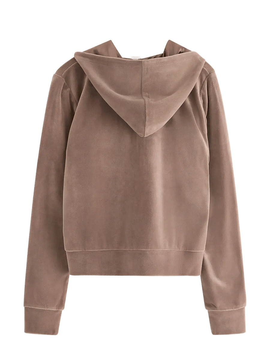 Lindex - Hettegenser i velur - kapuzenpullover - dark khaki - 2