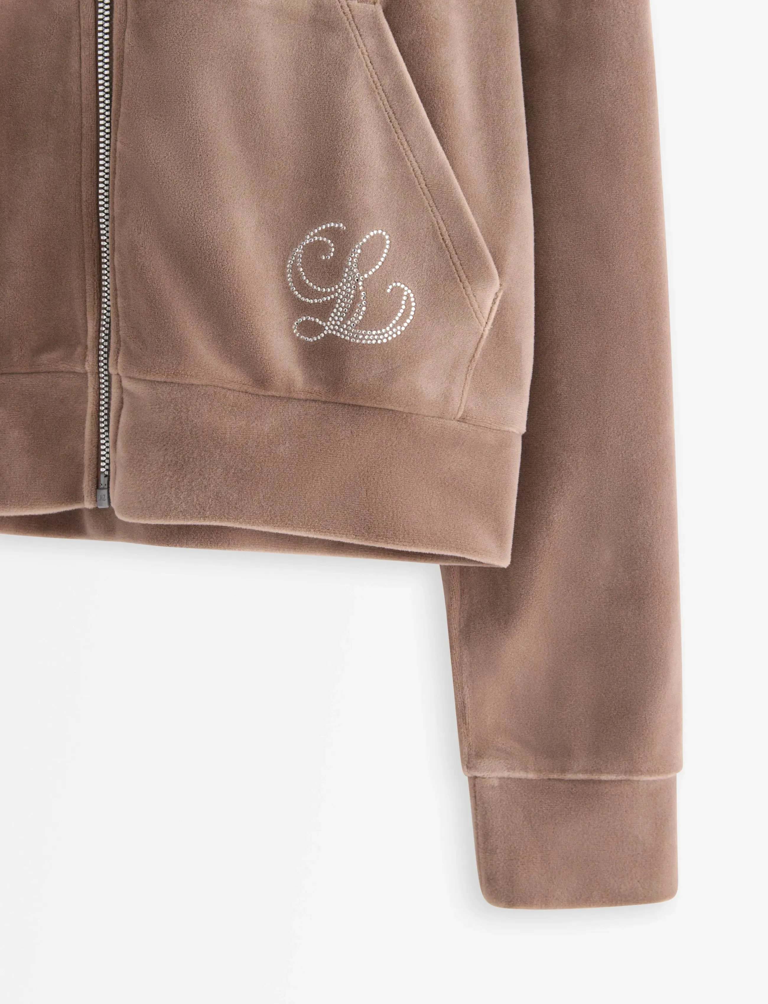 Lindex - Hettegenser i velur - kapuzenpullover - dark khaki - 5