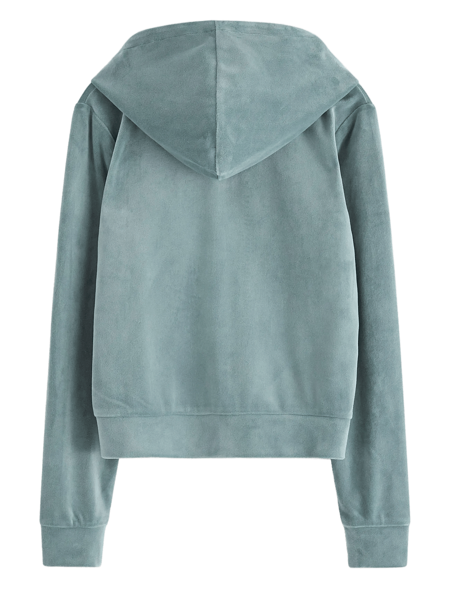 Lindex - Hettegenser i velur - kapuzenpullover - dusty aqua - 2