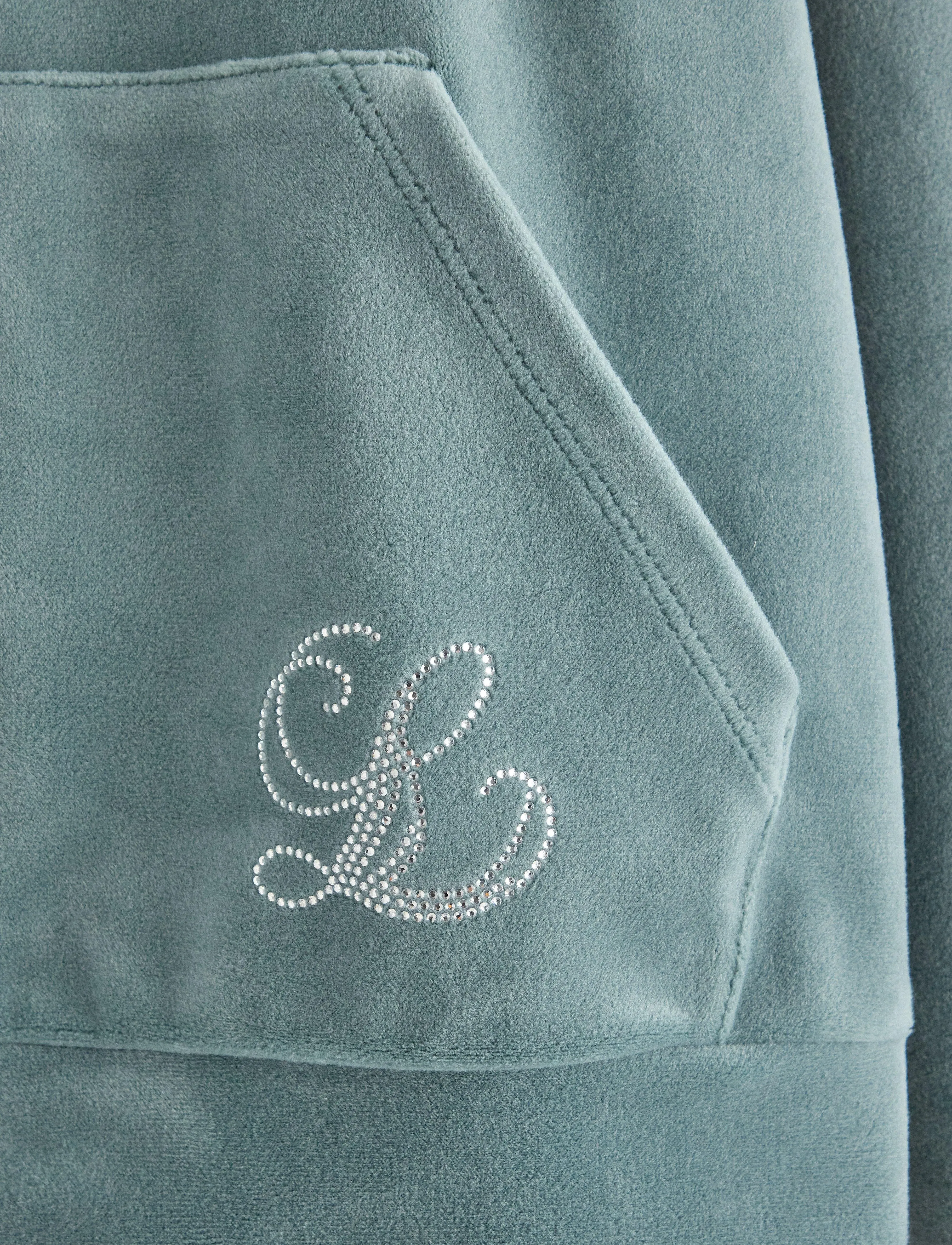 Lindex - Hettegenser i velur - kapuutsiga dressipluusid - dusty aqua - 5