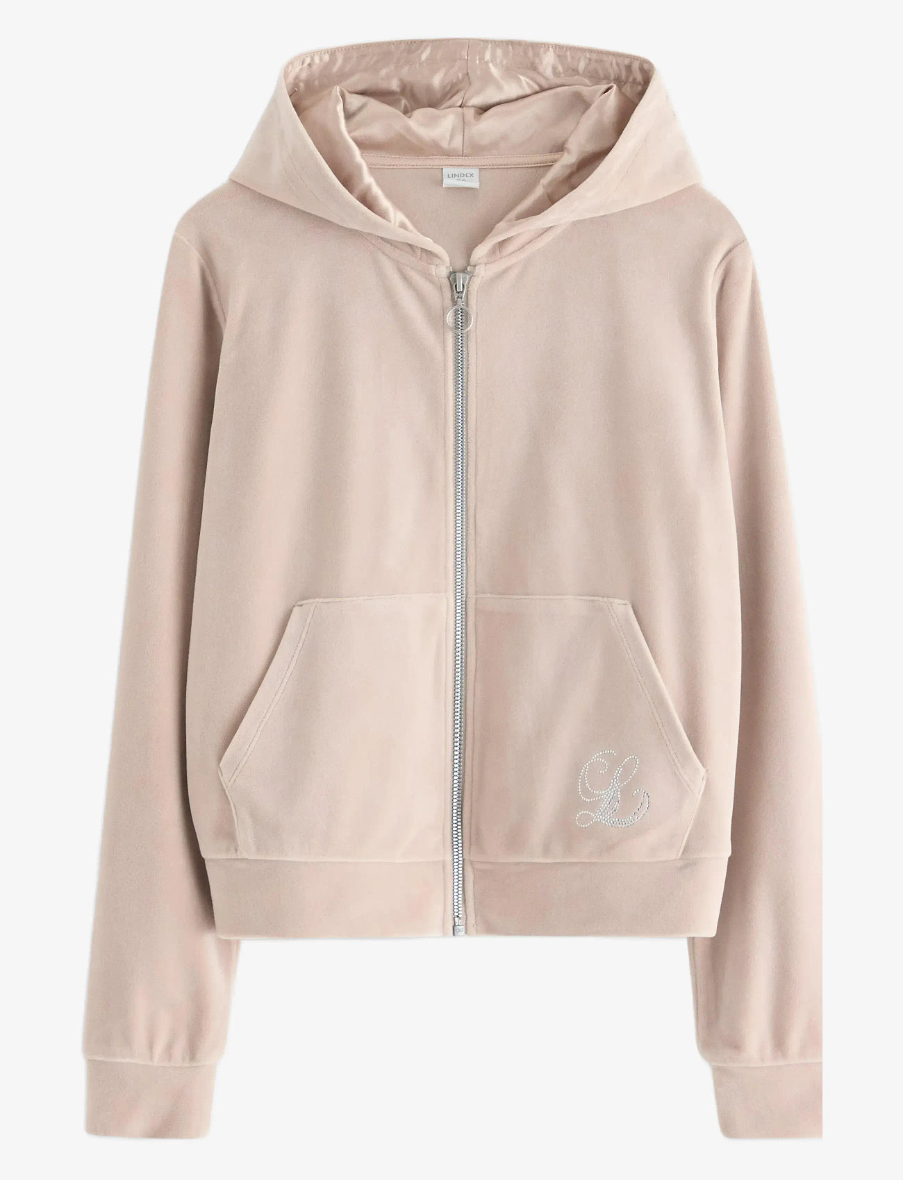 Lindex - Hettegenser i velur - hoodies - light grey - 1