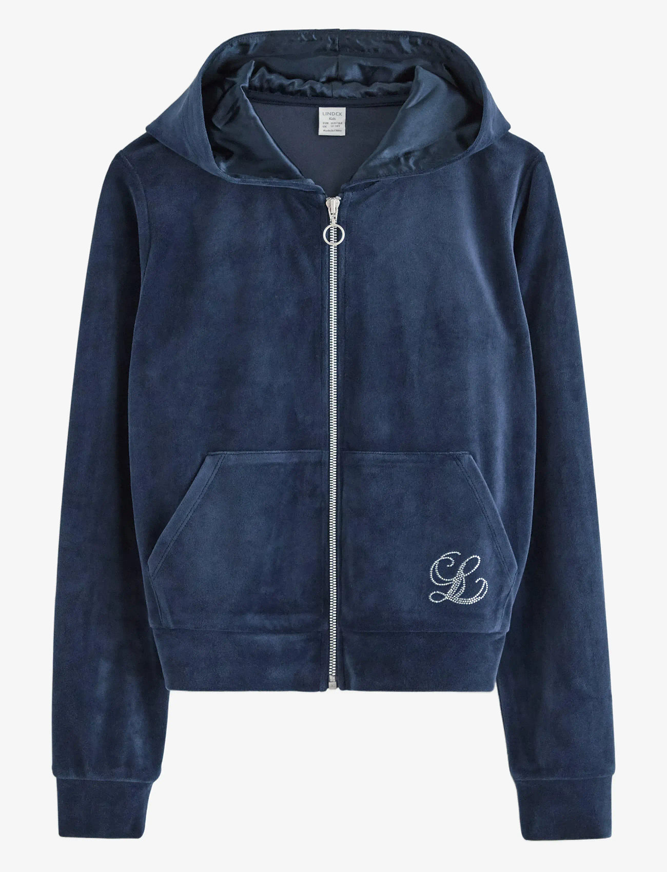 Lindex - Hettegenser i velur - hettegensere - navy - 1
