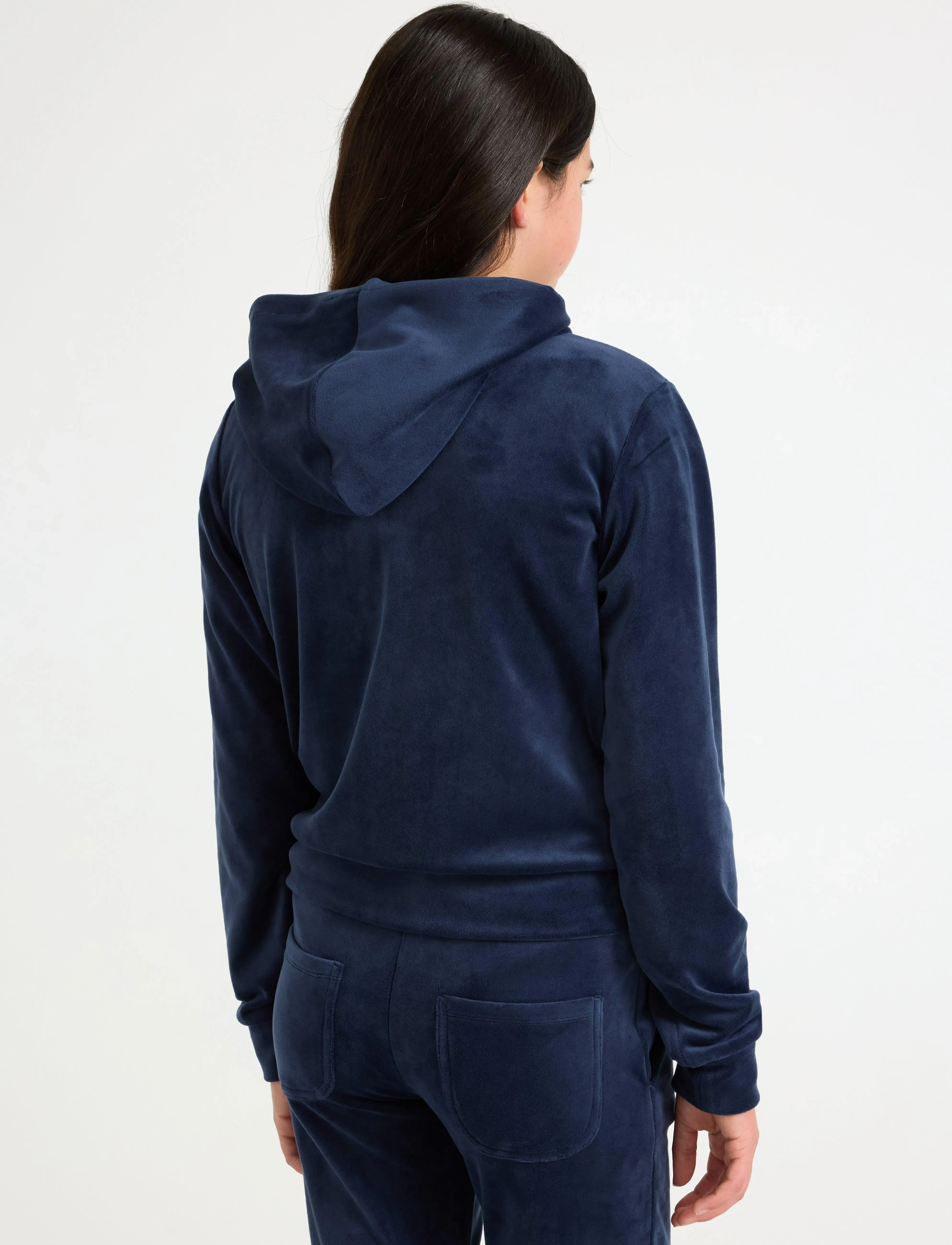 Lindex - Hettegenser i velur - hættetrøjer - navy - 3