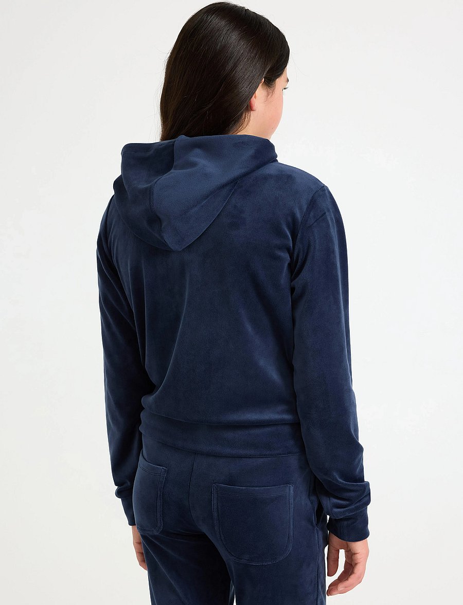 Lindex - Hettegenser i velur - kapuzenpullover - navy - 3